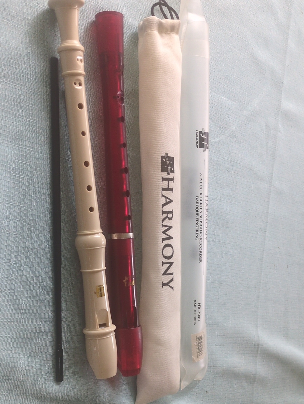 Harmony Recorder Set in Cream & Red/ Revenge Device Disguised As An Instrument